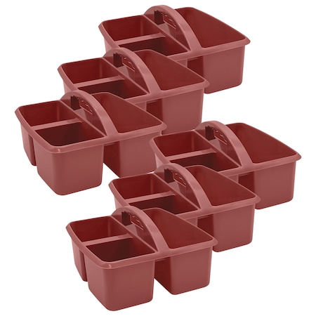 Teacher Created Resources Plastic Storage Caddy, Deep Rose, 6PK 20954